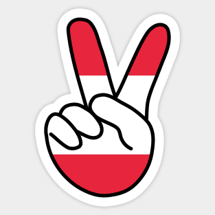 Austria Flag V Sign Sticker